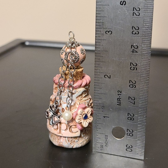 OOAK Handcrafted Clay and Glass Bottle - Picture 7 of 8